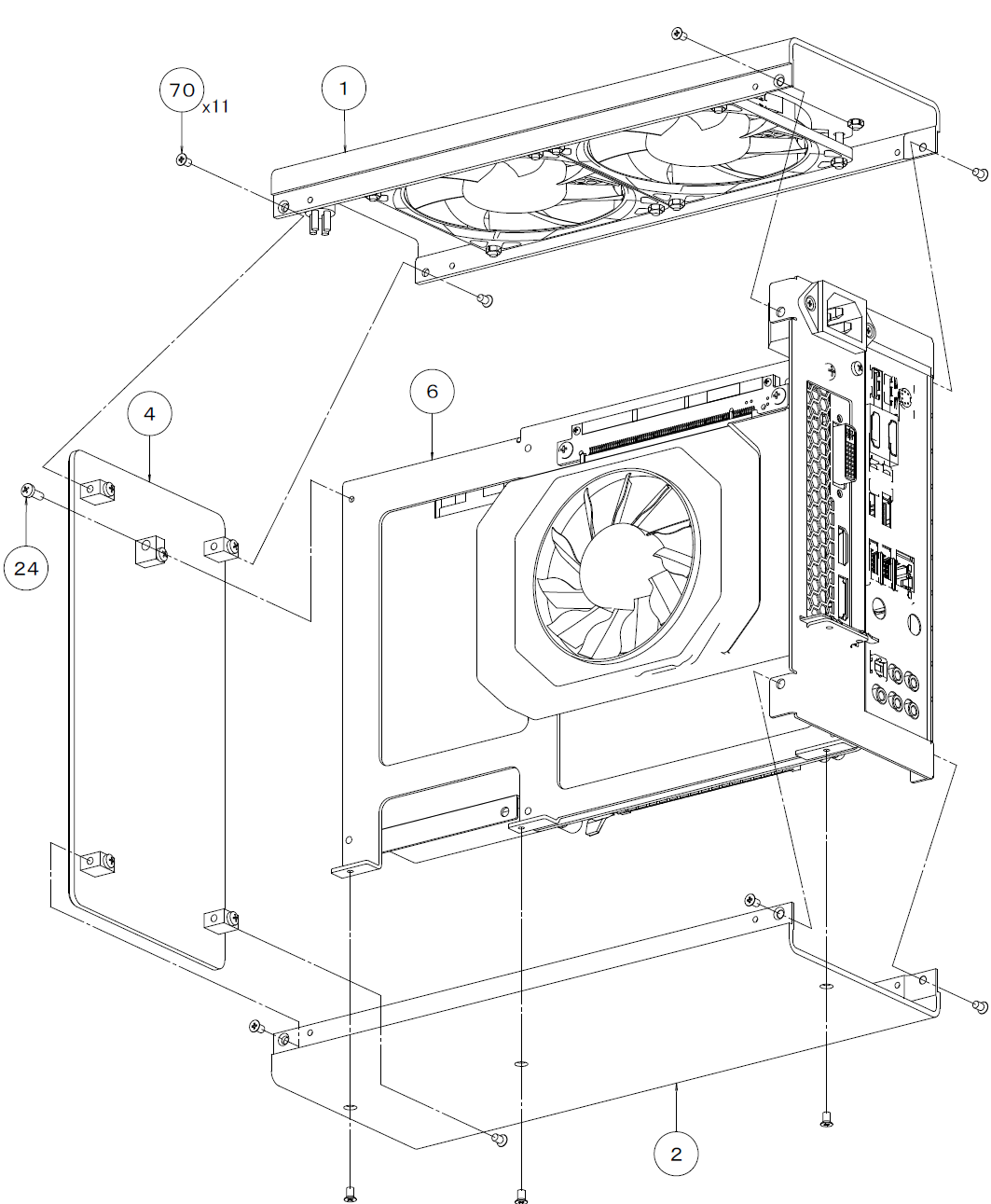 MIDORI 5L-V2.2 Dark gray Mini ITX PC Case